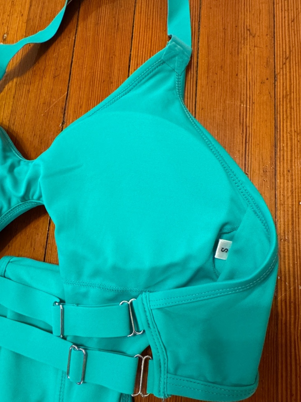 CXIX Dollhaus Polewear Bodysuit Aqua Halter One-Piece Swimsuit - Picture 7 of 7